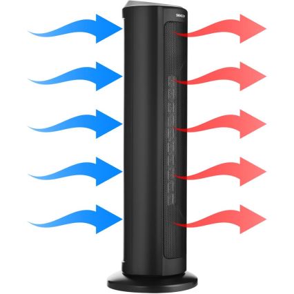 Sencor - Ventilátor s keramickým vykurovacím telesom 1300/2200W/230V čierny + diaľkové ovládanie