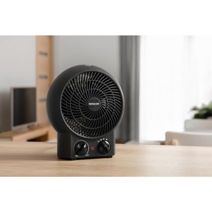 Sencor - Ventilátor s výhrevným telesom 1200/2000W/230V čierna