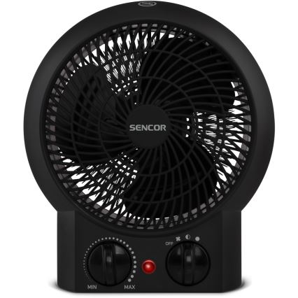 Sencor - Ventilátor s výhrevným telesom 1200/2000W/230V čierna