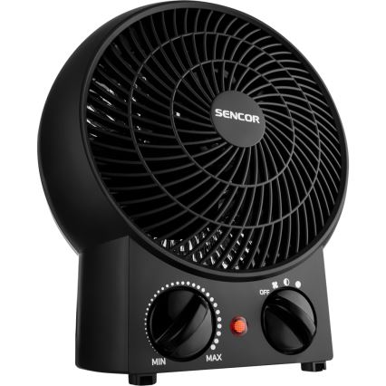 Sencor - Ventilátor s výhrevným telesom 1200/2000W/230V čierna