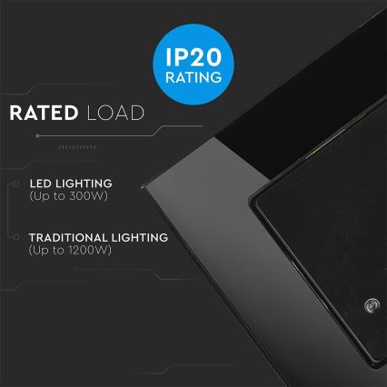 Senzor pohybu mikrovlnný 180° 300W/230V čierna