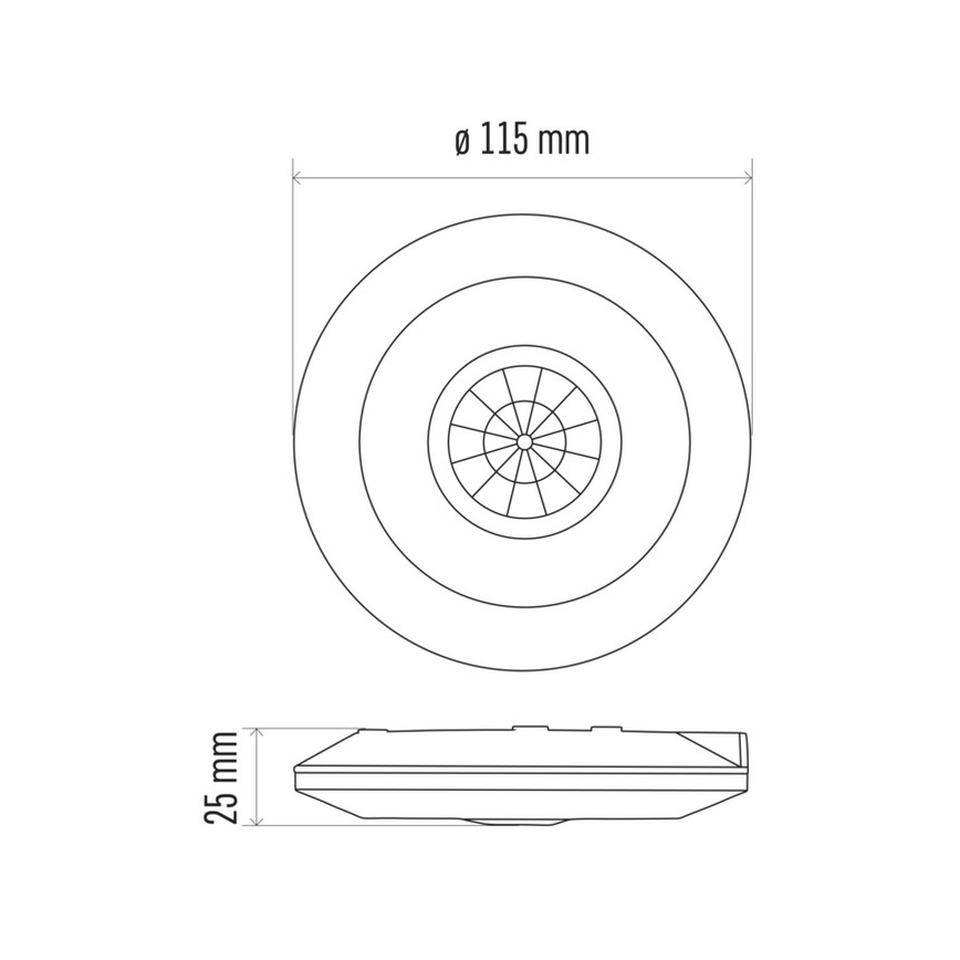 Senzor pohybu PIR B 360° 2000W/230V biely