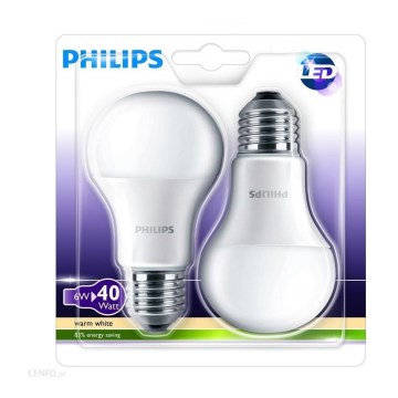 SET 2x LED Žiarovka Philips E27/6W/230V SET 2x LED Žiarovka Philips E27/6W/230V