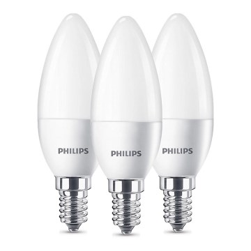 SET 3x 3x LED Žiarovka Philips B35 E14/5,5W/230V 2700K