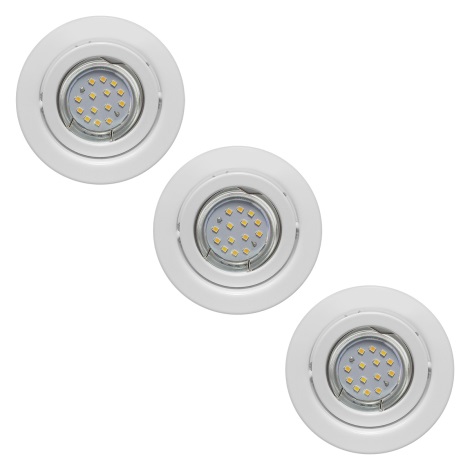 SET 3x LED Podhľadové svietidlo BASIC 3xGU10/3W/230V + žiarovky 3xGU10/50W ZADARMO