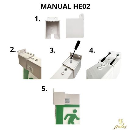 Set na montáž na bočnú stenu pre núdzové svietidlá