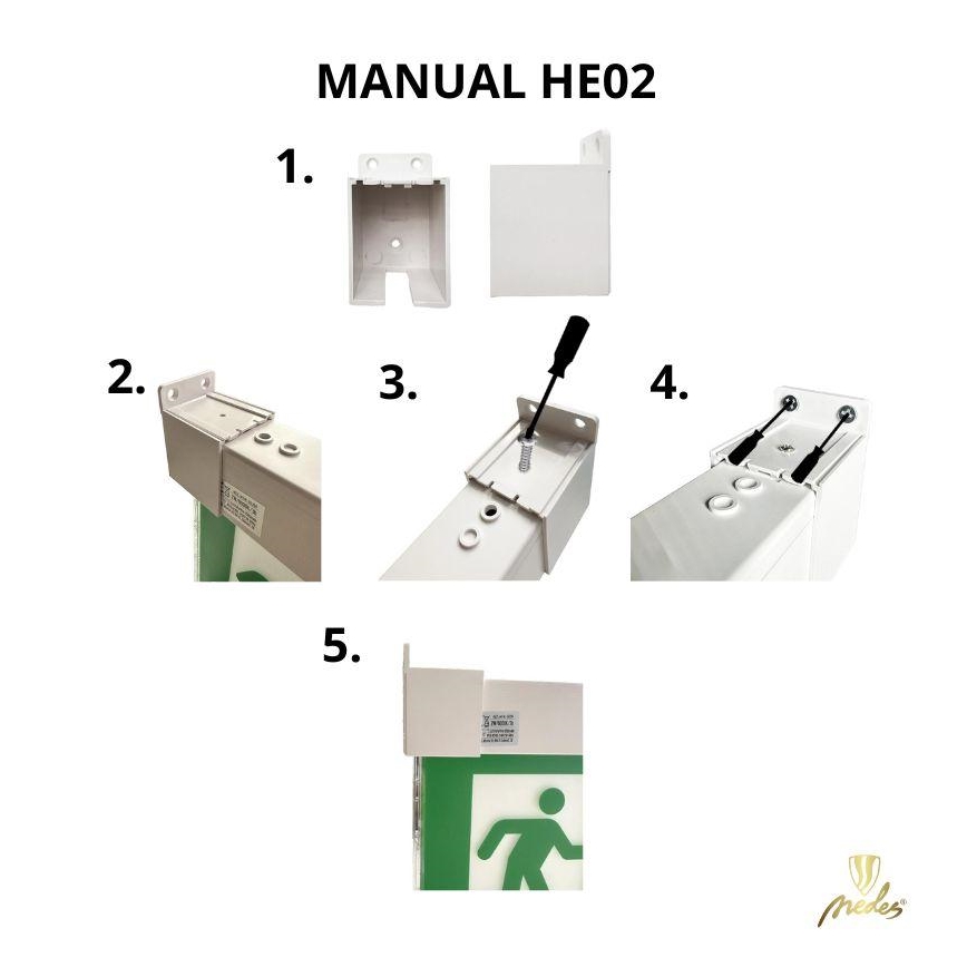 Set na montáž na bočnú stenu pre núdzové svietidlá