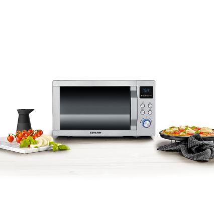 Severin MW 7774 - Mikrovlnná rúra 3 v 1, 1950 W/230 V, 25 l, nerezové prevedenie