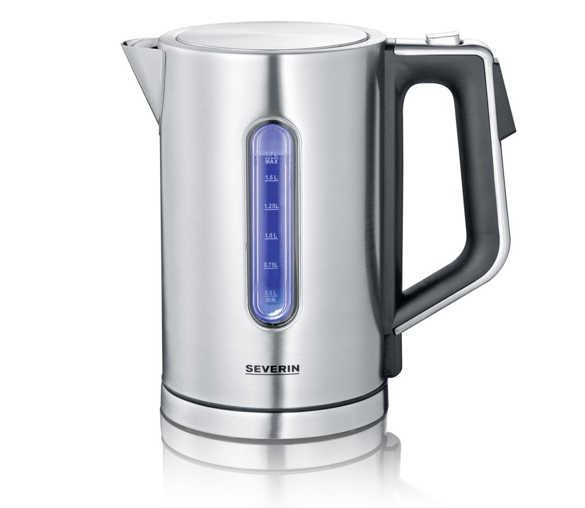 Severin WK 3418 - Rýchlovarná kanvica 1,7 l 3000W/230V nerez/čierna WK 3418
