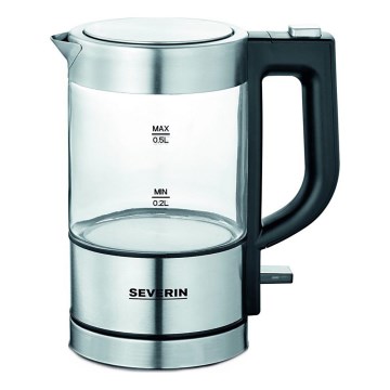 Severin WK 3472 - Rýchlovarná kanvica 0,5 l 1100W/230V nerez/sklo
