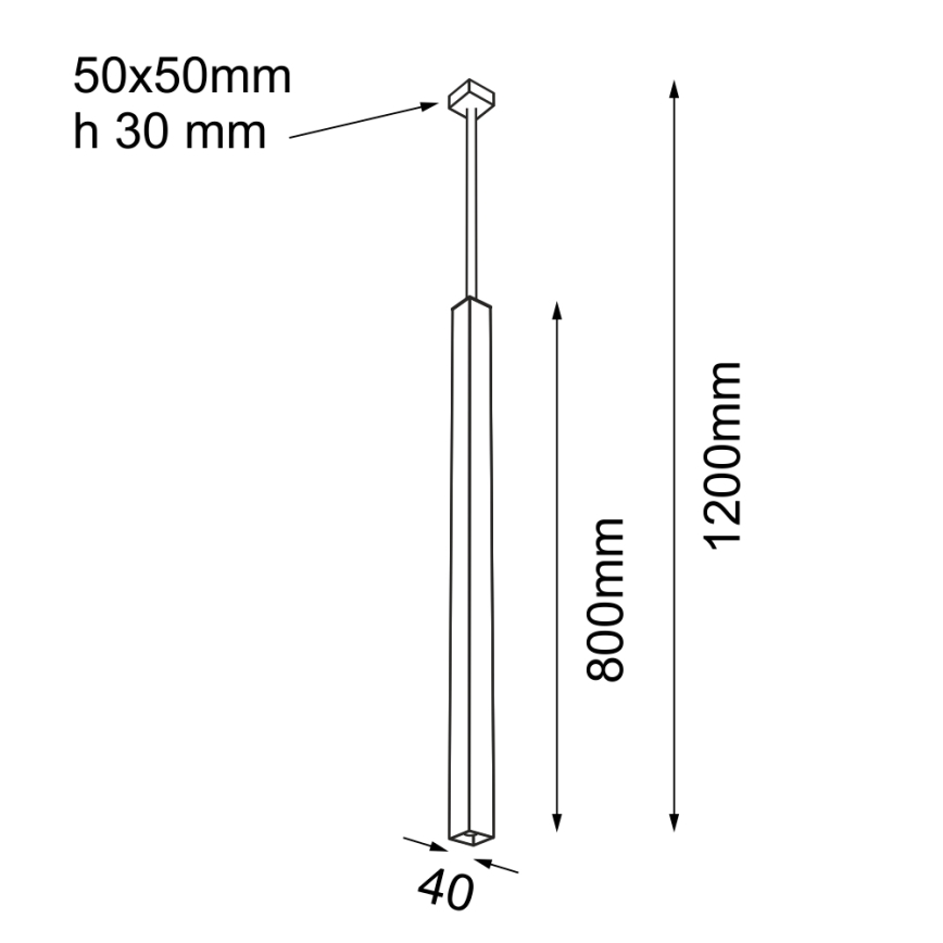 Shilo - Luster na tyči 1xGU10/15W/230V čierna