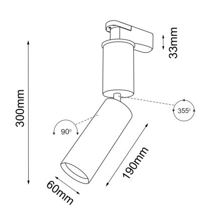 Shilo - Bodové svietidlo do lištového systému 1xGU10/15W/230V biela