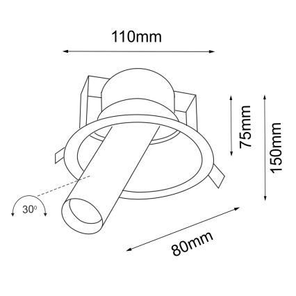 Shilo - Podhľadové bodové svietidlo 1xGU10/MR11/15W/230V pr. 11 cm čierna