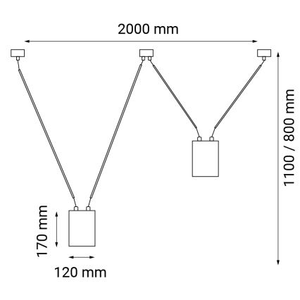 Shilo - Luster na lanku 2xGU10/15W/230V pavúk čierna