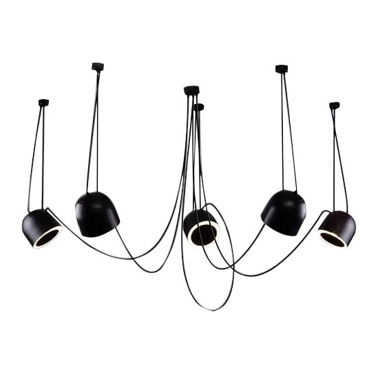 Shilo - Luster na lanku 5xE14/15W/230V pavúk čierna