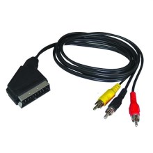 Signálový kábel na prepojenie 2 AV zariadení SCART konektor/3x CINCH konektor, pre