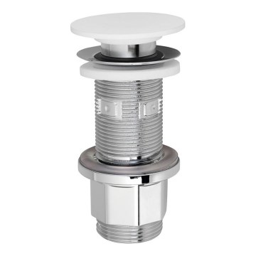 Silfra - Umývadlová výpusť pr. 6,7 cm biela/lesklý chróm