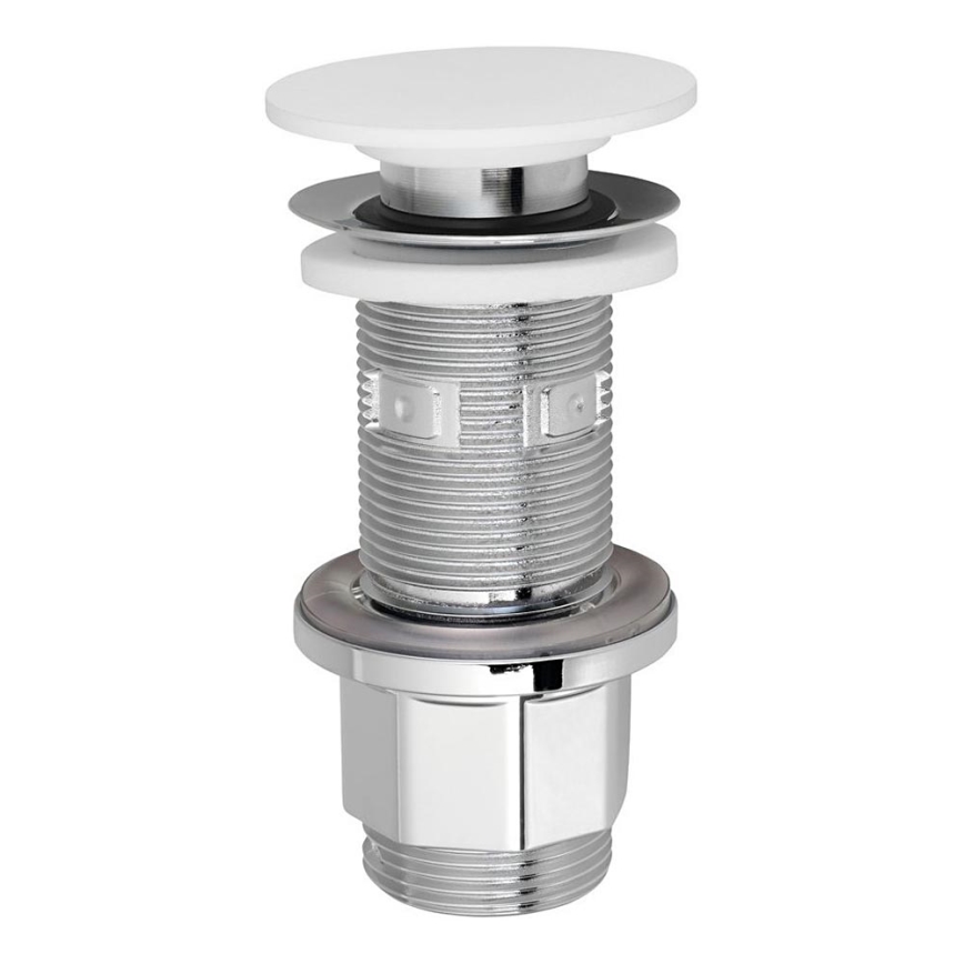 Silfra - Umývadlová výpusť pr. 6,7 cm biela/lesklý chróm