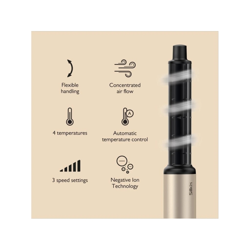 Silk’n - Fén na vlasy SILKYAIR FLEX 230V čierna/zlatá