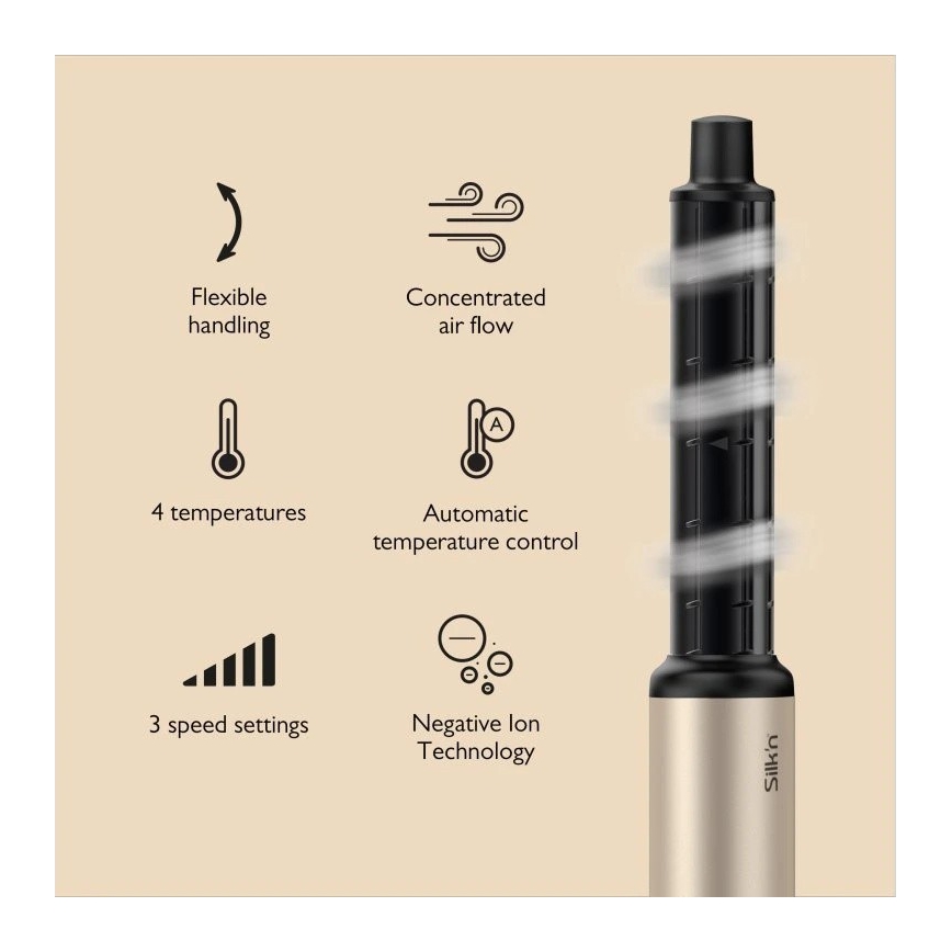 Silk’n - Sušič vlasov SILKYAIR FLEX 230V čierna/zlatá