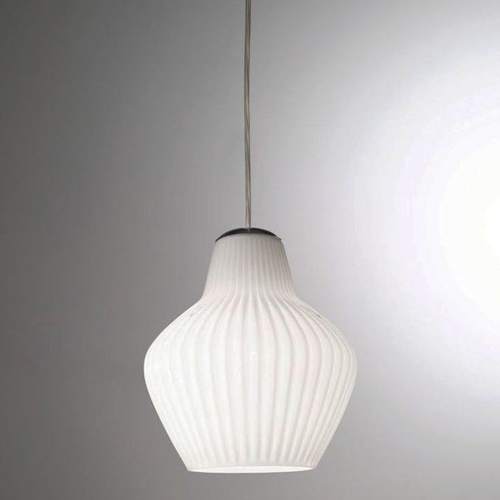 SIRU - Luster na lanku LONDON 1xE27/60W/230V biela/lesklý chróm benátske sklo