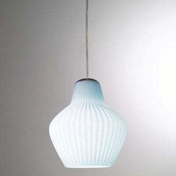 SIRU - Luster na lanku LONDON 1xE27/60W/230V modrá/lesklý chróm benátske sklo