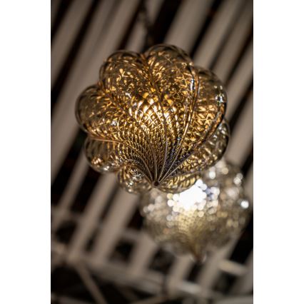 SIRU - Luster na reťazi GOCCIA 1xE27/60W/230V pr. 25 cm béžová/hnedá benátske sklo