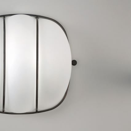 SIRU - Nástenné svietidlo CAGE 1xGX53/10W/230V 20 cm čierna/biela benátske sklo