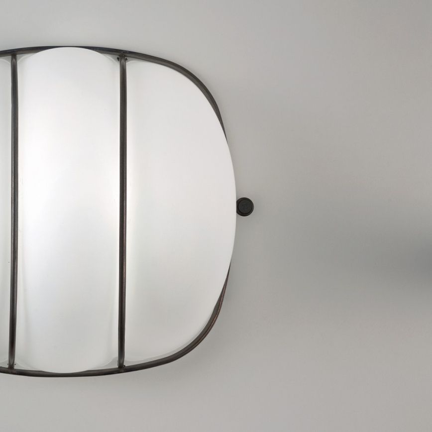 SIRU - Nástenné svietidlo CAGE 1xGX53/10W/230V 20 cm čierna/biela benátske sklo