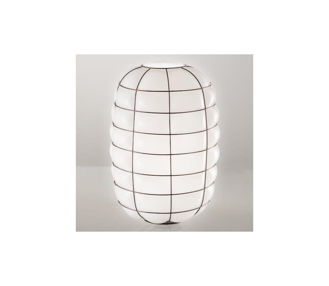 SIRU SIRU - Nástenné svietidlo LANTERNA 1xE27/60W/230V čierna/biela benátske sklo