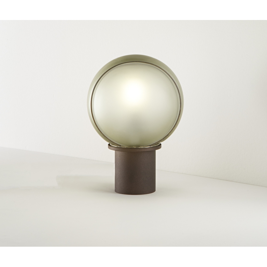 SIRU - Stolná lampa FLORET 1xE14/40W/230V hnedá/šedá benátske sklo