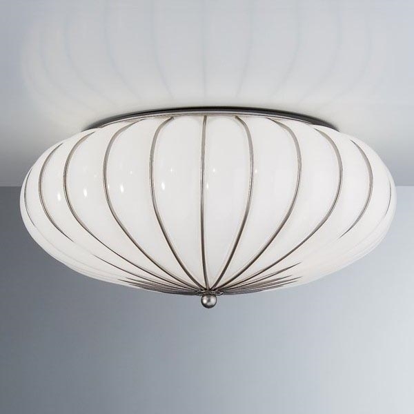 SIRU - Stropné svietidlo GIOVE 3xE27/60W/230V pr. 48 cm matný chróm/biela benátske sklo
