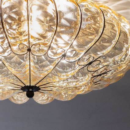 SIRU - Stropné svietidlo SOLE 3xE14/40W/230V pr. 31 cm béžová/matný chróm benátske sklo