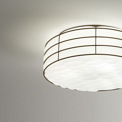 SIRU - Stropné svietidlo TAMIS 3xE14/40W/230V čierna/biela benátske sklo