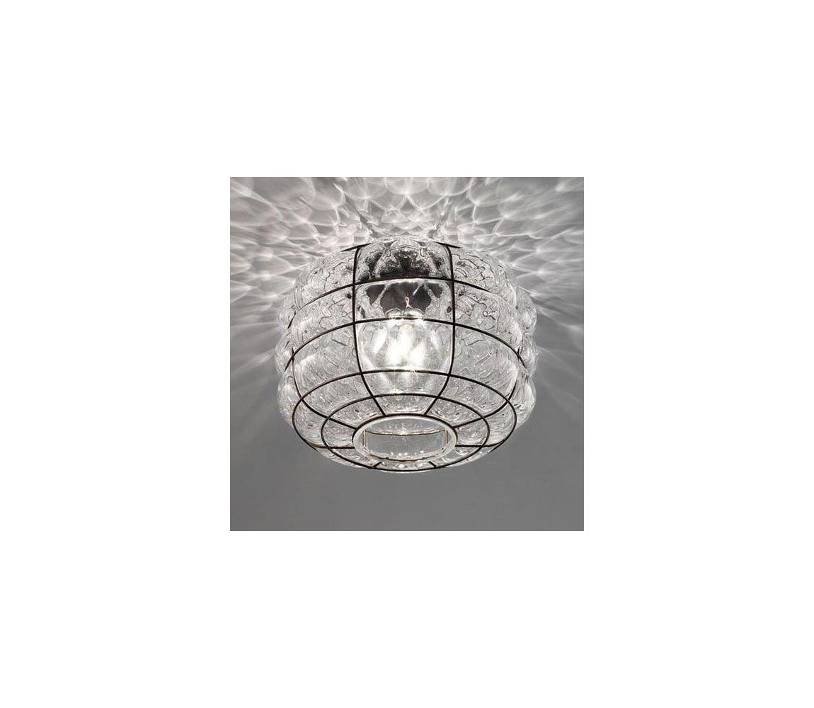 SIRU SIRU - Stropné svietidlo TERRA 1xE27/60W/230V čierna/číra benátske sklo