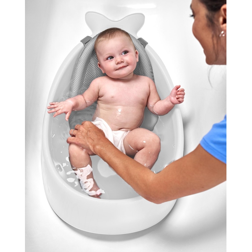 Skip Hop - Detská vanička s ergonomickou podložkou MOBY 3 biela