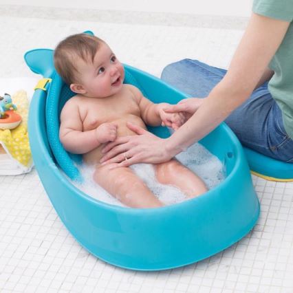 Skip Hop - Detská vanička s ergonomickou podložkou MOBY 3 modrá
