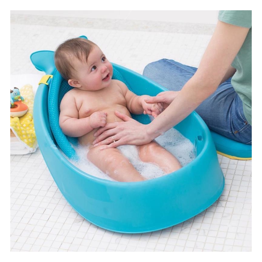 Skip Hop - Detská vanička s ergonomickou podložkou MOBY 3 modrá