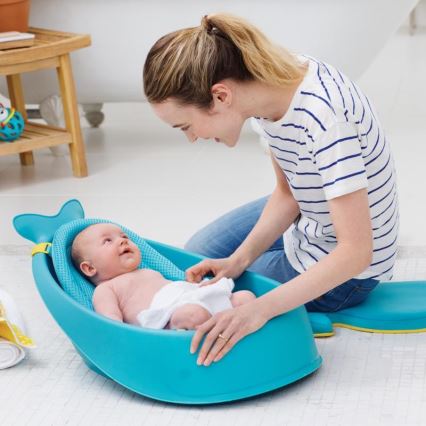 Skip Hop - Detská vanička s ergonomickou podložkou MOBY 3 modrá