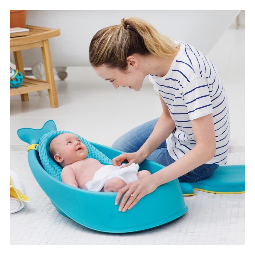 Skip Hop - Detská vanička s ergonomickou podložkou MOBY 3 modrá