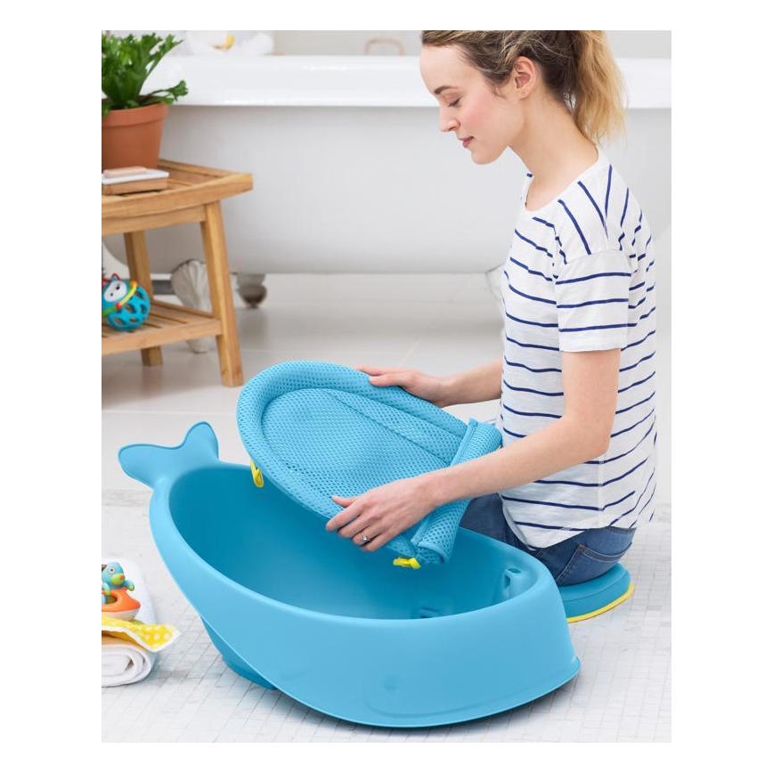 Skip Hop - Detská vanička s ergonomickou podložkou MOBY 3 modrá