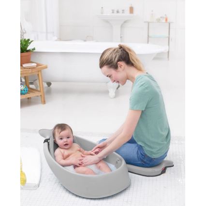Skip Hop - Detská vanička s ergonomickou podložkou MOBY 3 šedá