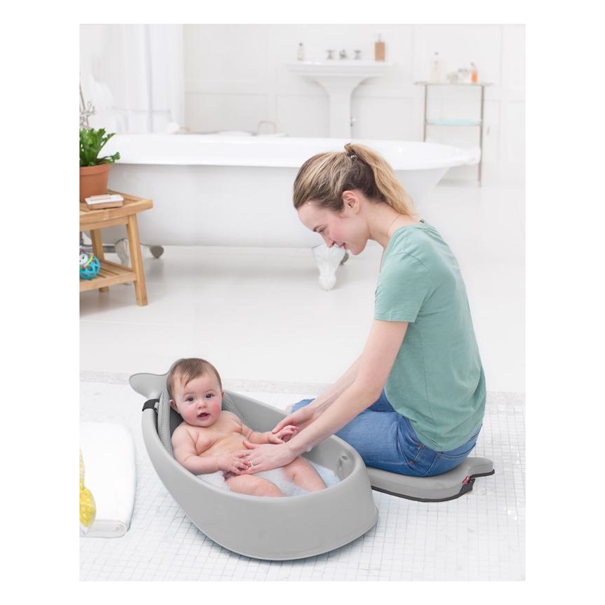 Skip Hop - Detská vanička s ergonomickou podložkou MOBY 3 šedá