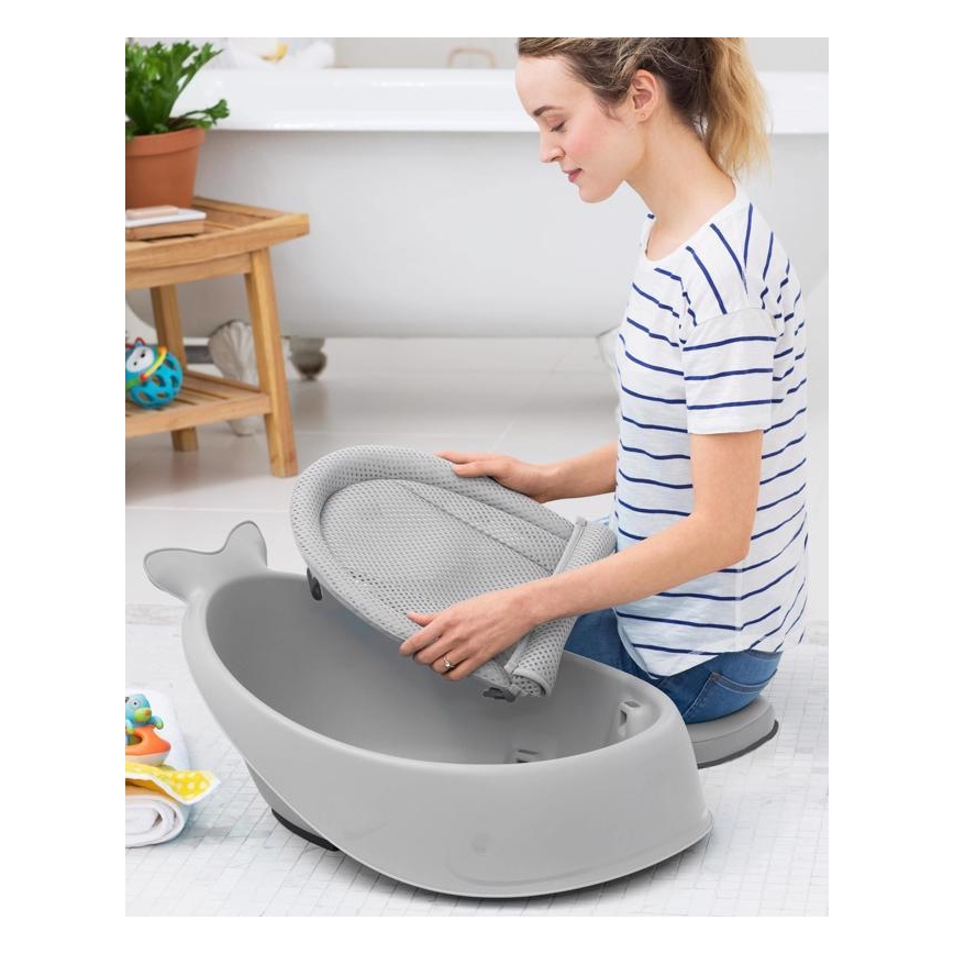 Skip Hop - Detská vanička s ergonomickou podložkou MOBY 3 šedá