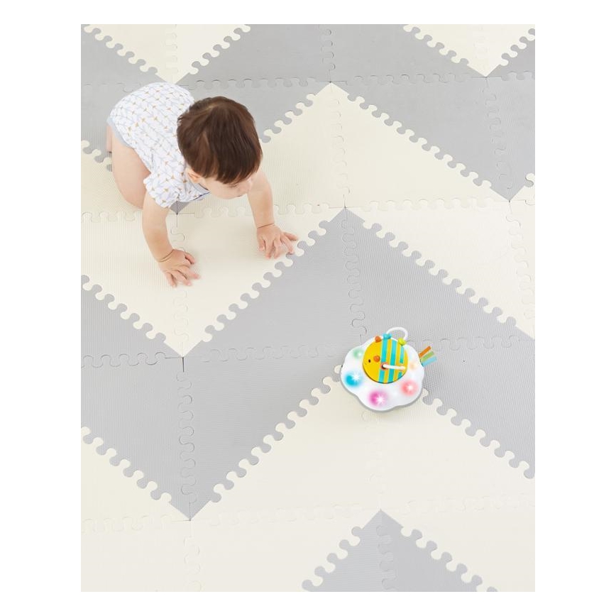 Skip Hop - Penové puzzle 72ks šedá/béžová