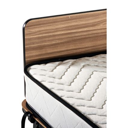 Skladacia kovová jednolôžková posteľ s matracom HERON 80x190 cm biela