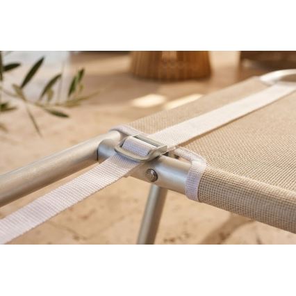 Skladacie polohovateľné ležadlo SUNO 56x190 cm krémové