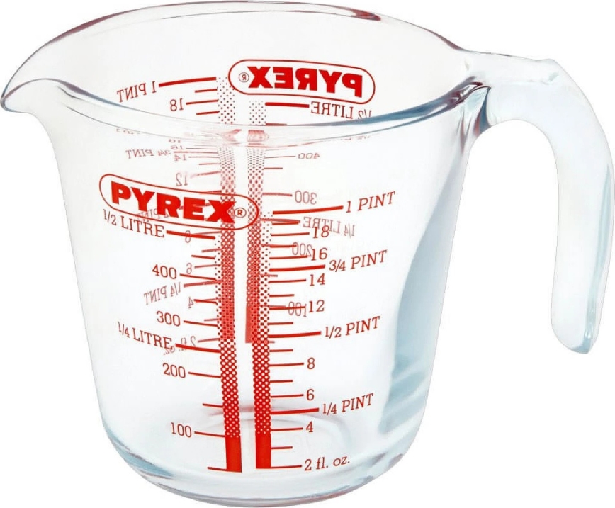 Sklenená odmerka PYREX 0,5 l
