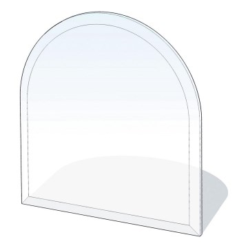 Sklo pod kachle 1000x1000x6 mm poloblúk