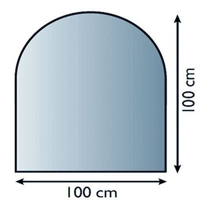 Sklo pod kachle 1000x1000x6 mm poloblúk
